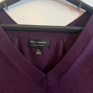 Banana Republic Purple V-Neck Sweater